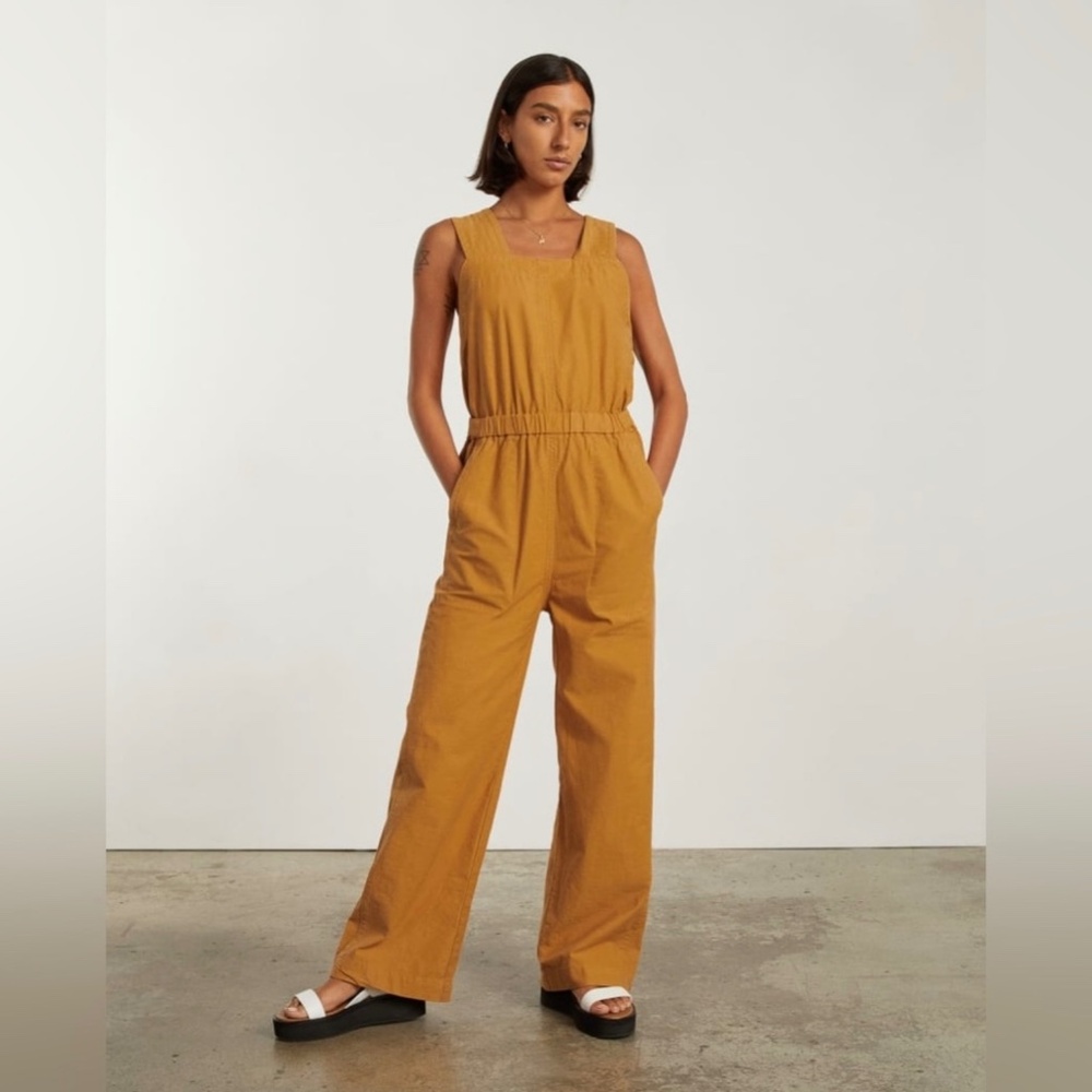 Everlane The Fatigue Apron Jumpsuit in Amber, size 4